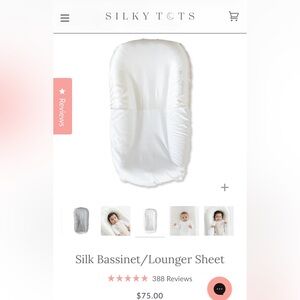 Silky Tots Cream Fabric silk bassinet cover/ lounger cover